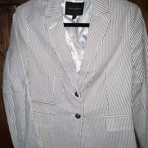 Banana Republic Women's Pinstripe Blazer - Black and White